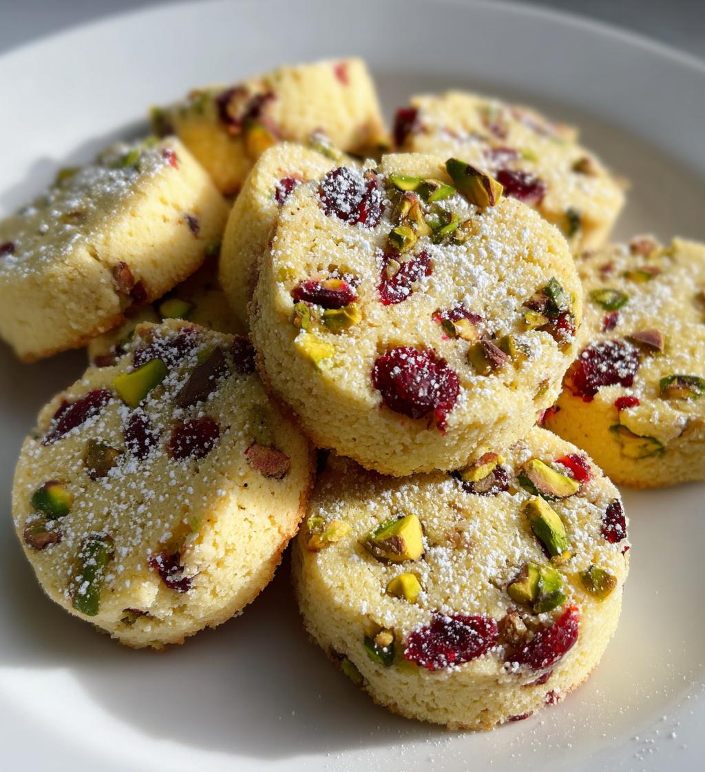 cranberry pistachio shortbread cookies