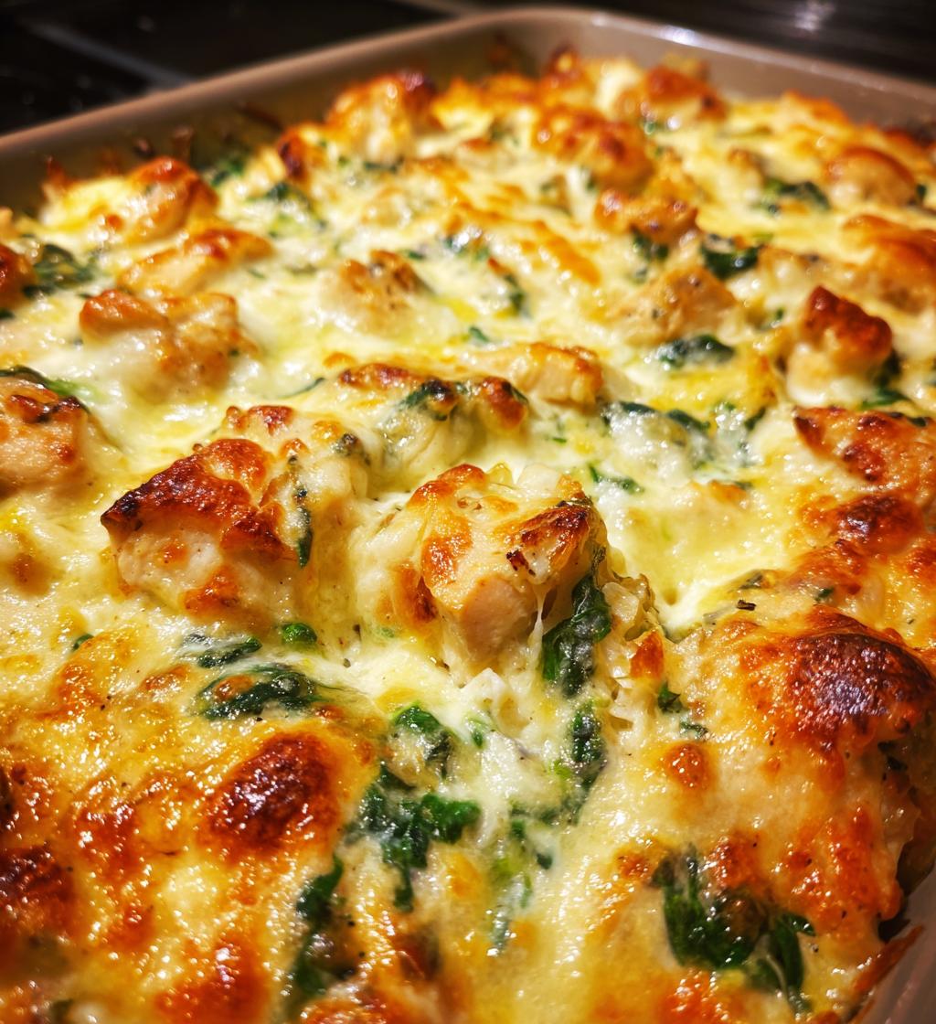 creamy chicken and spinach casserole - detail 1