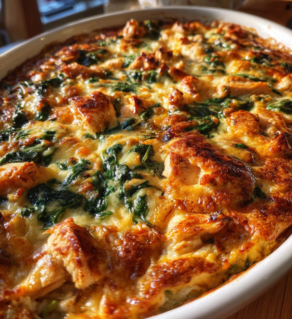 creamy chicken and spinach casserole