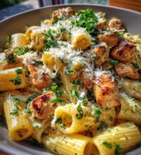 creamy garlic butter chicken rigatoni easy homemade recipe