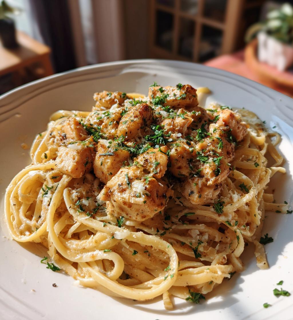 creamy garlic parmesan chicken pasta