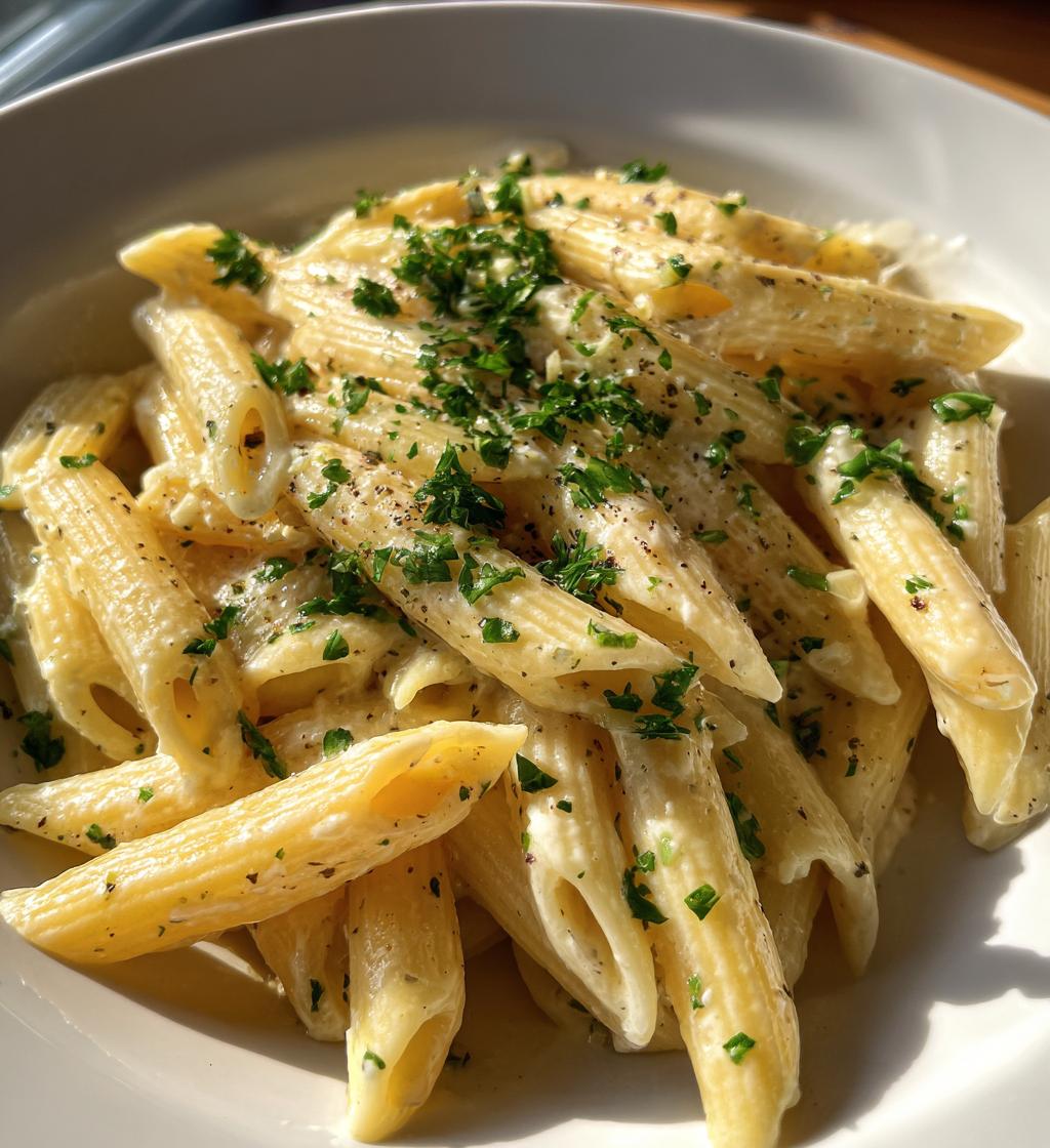 creamy garlic penne pasta a comforting indulgence - detail 1