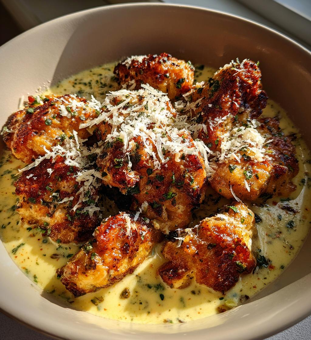creamy garlic sauce with grilled chicken bites