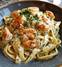 creamy garlic shrimp pasta