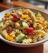creamy high protein pasta salad