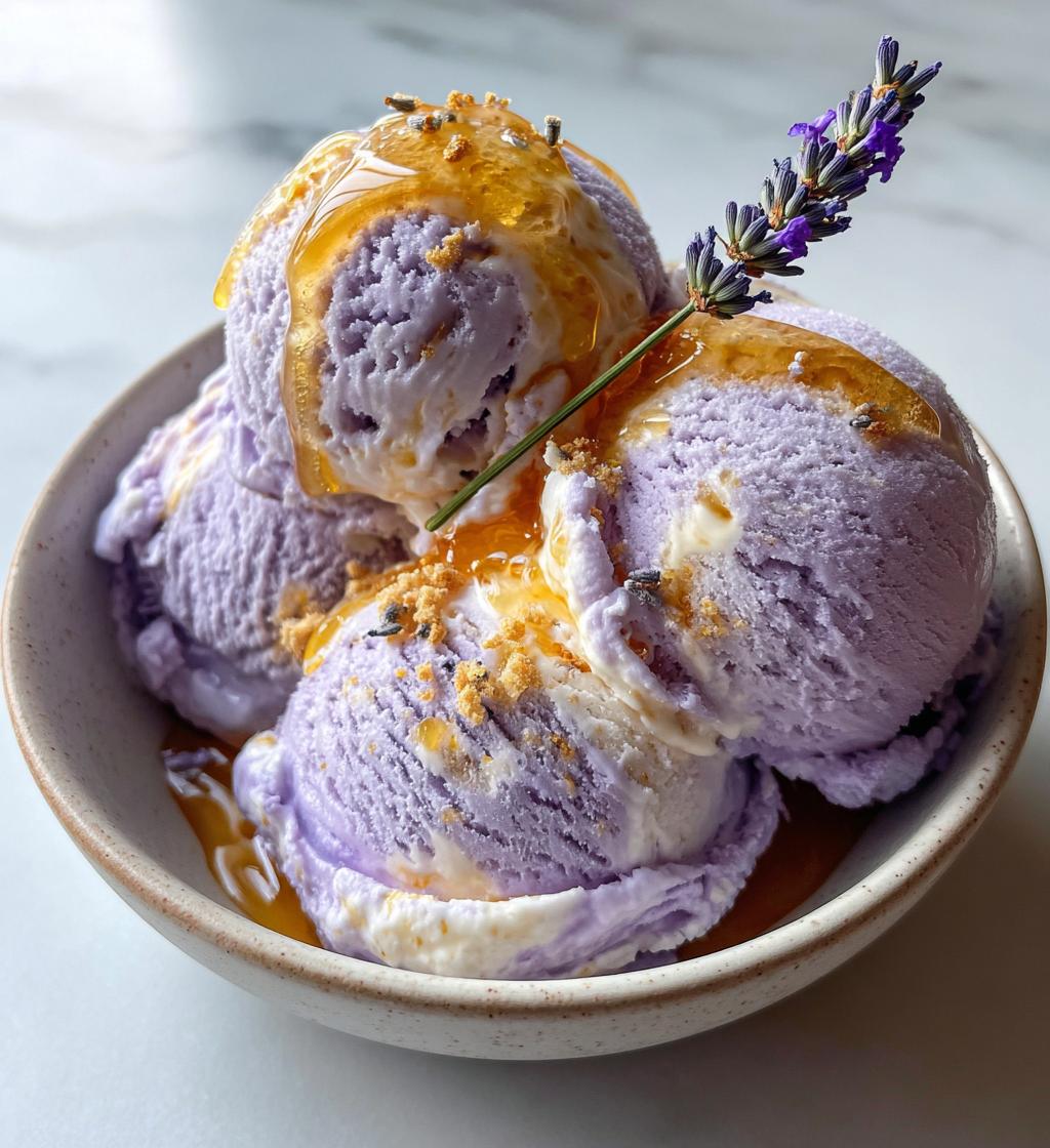 creamy honey lavender ice cream