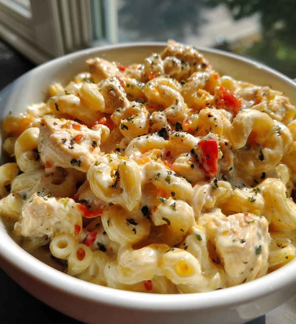 creamy honey pepper chicken mac and cheese delight - detail 1