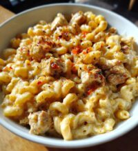 creamy honey pepper chicken mac and cheese delight