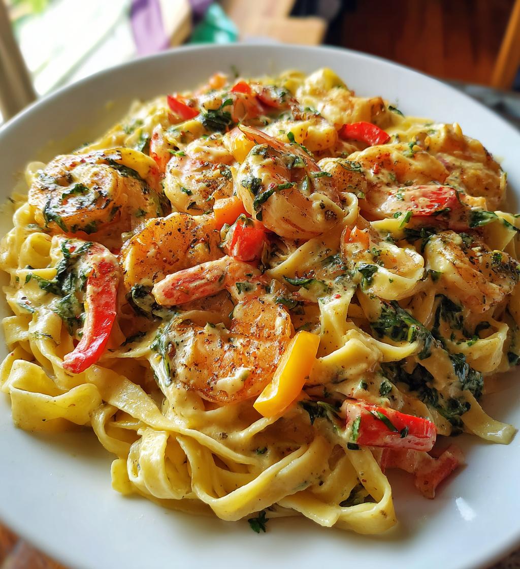 creamy jamaican shrimp rasta pasta
