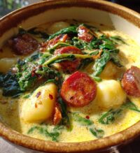 creamy kielbasa gnocchi soup