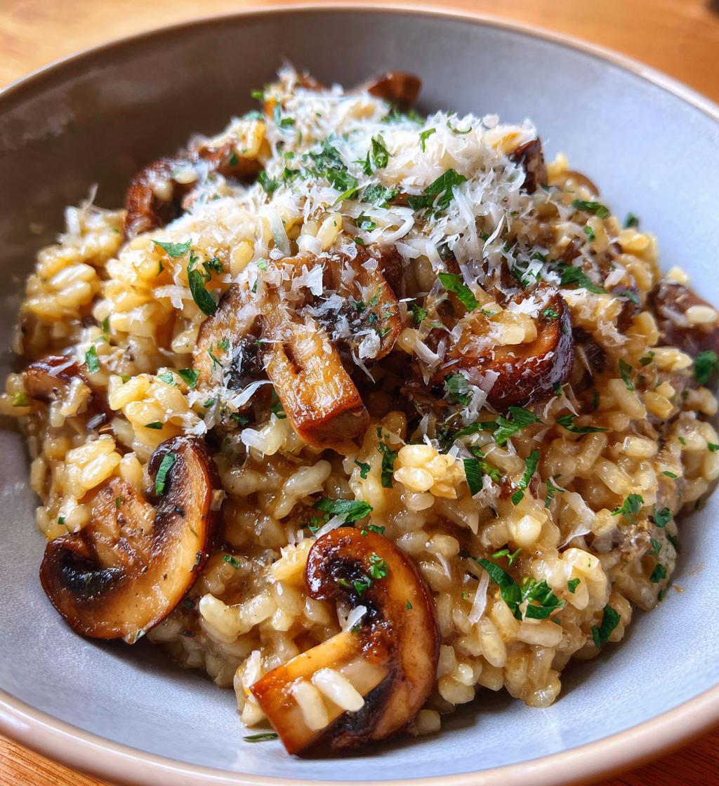 creamy mushroom risotto - detail 1