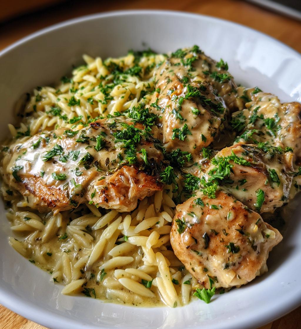 creamy parmesan chicken and orzo