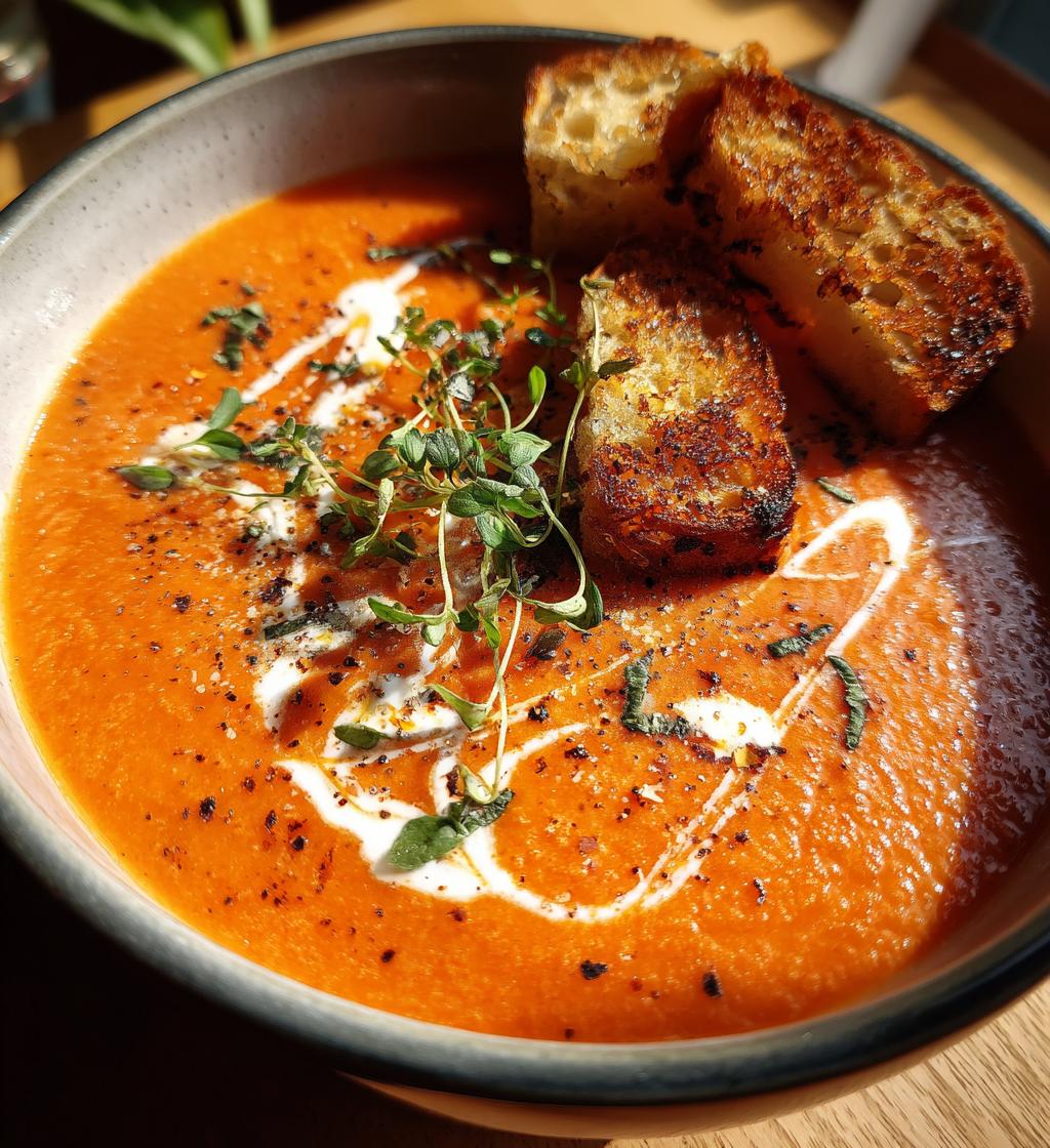 creamy roasted garlic tomato soup