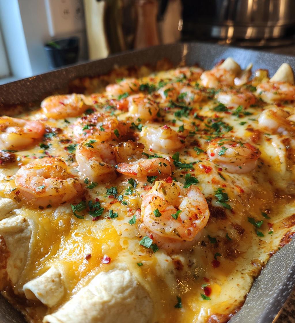 creamy shrimp enchiladas - detail 1
