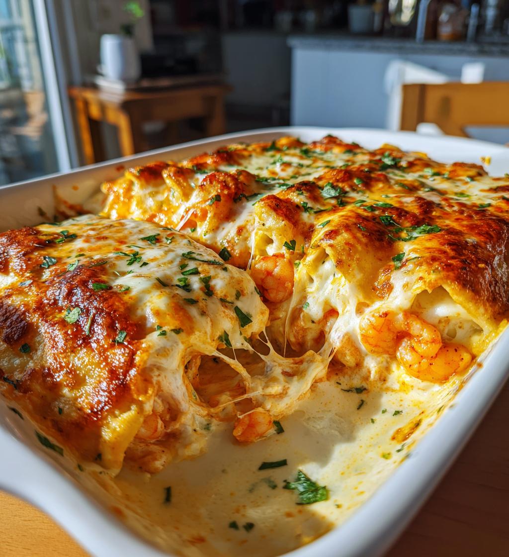 creamy shrimp enchiladas
