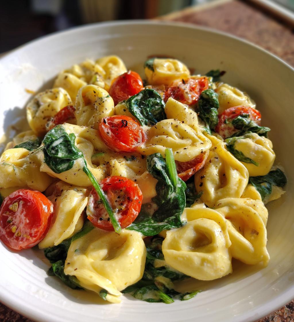 creamy spinach tomato tortellini