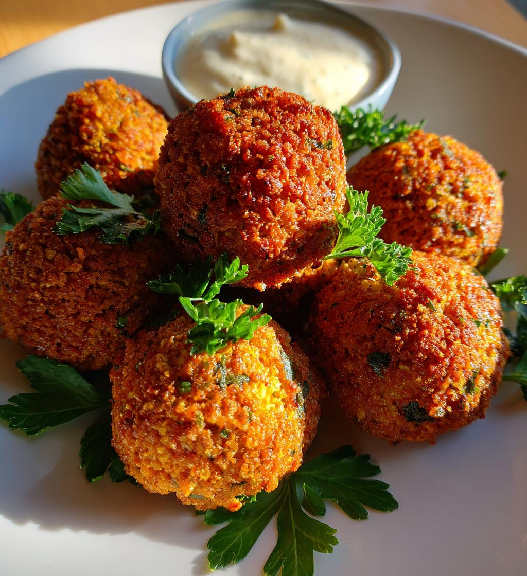 crispy homemade falafel - detail 1