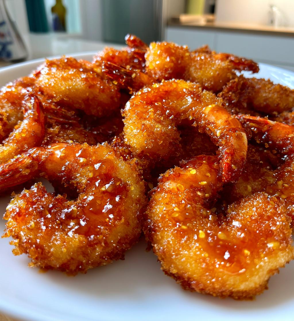 crispy hot honey fried shrimp sweet spicy and irresistible - detail 1