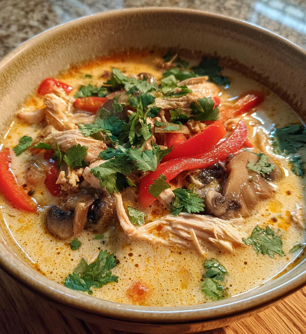 crockpot thai coconut chicken soup - detail 1