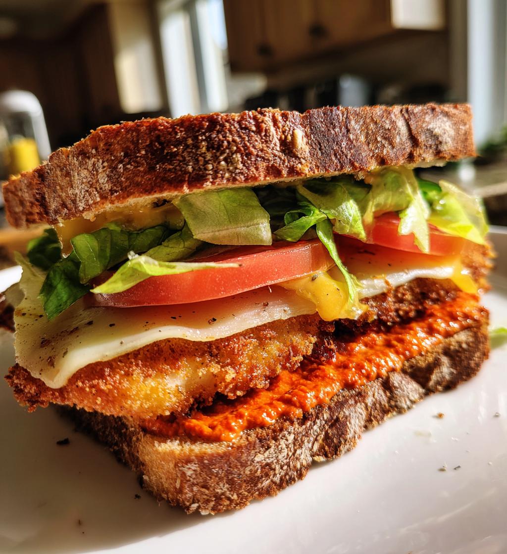 crunchy chicken romesco sandwich - detail 1