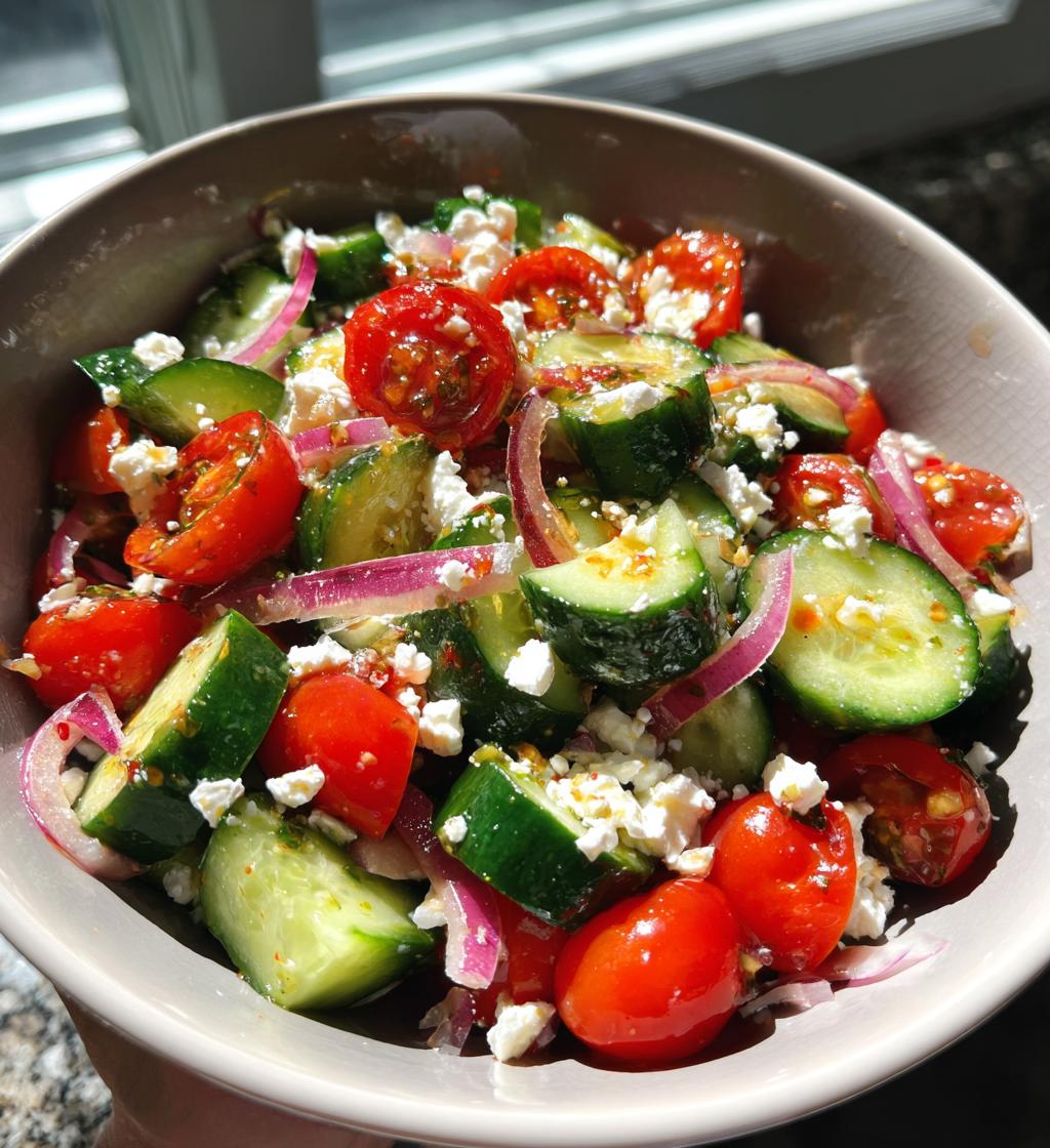cucumber feta salad - detail 1