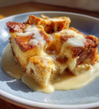 custard bread pudding vanilla sauce