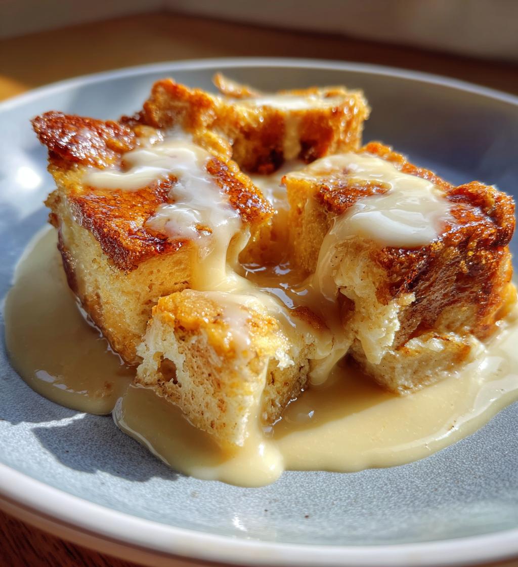 custard bread pudding vanilla sauce