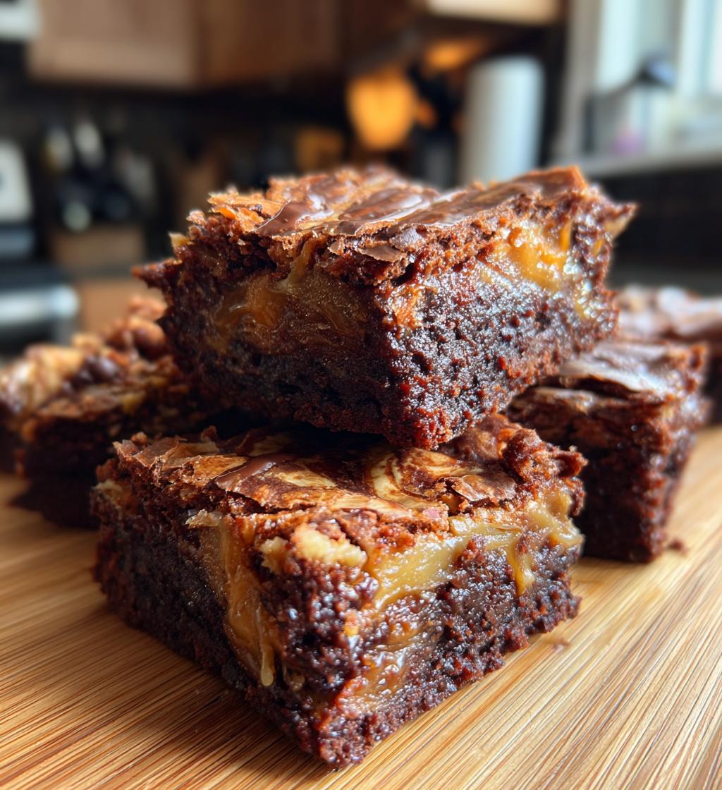 decadent caramel swirl brownies