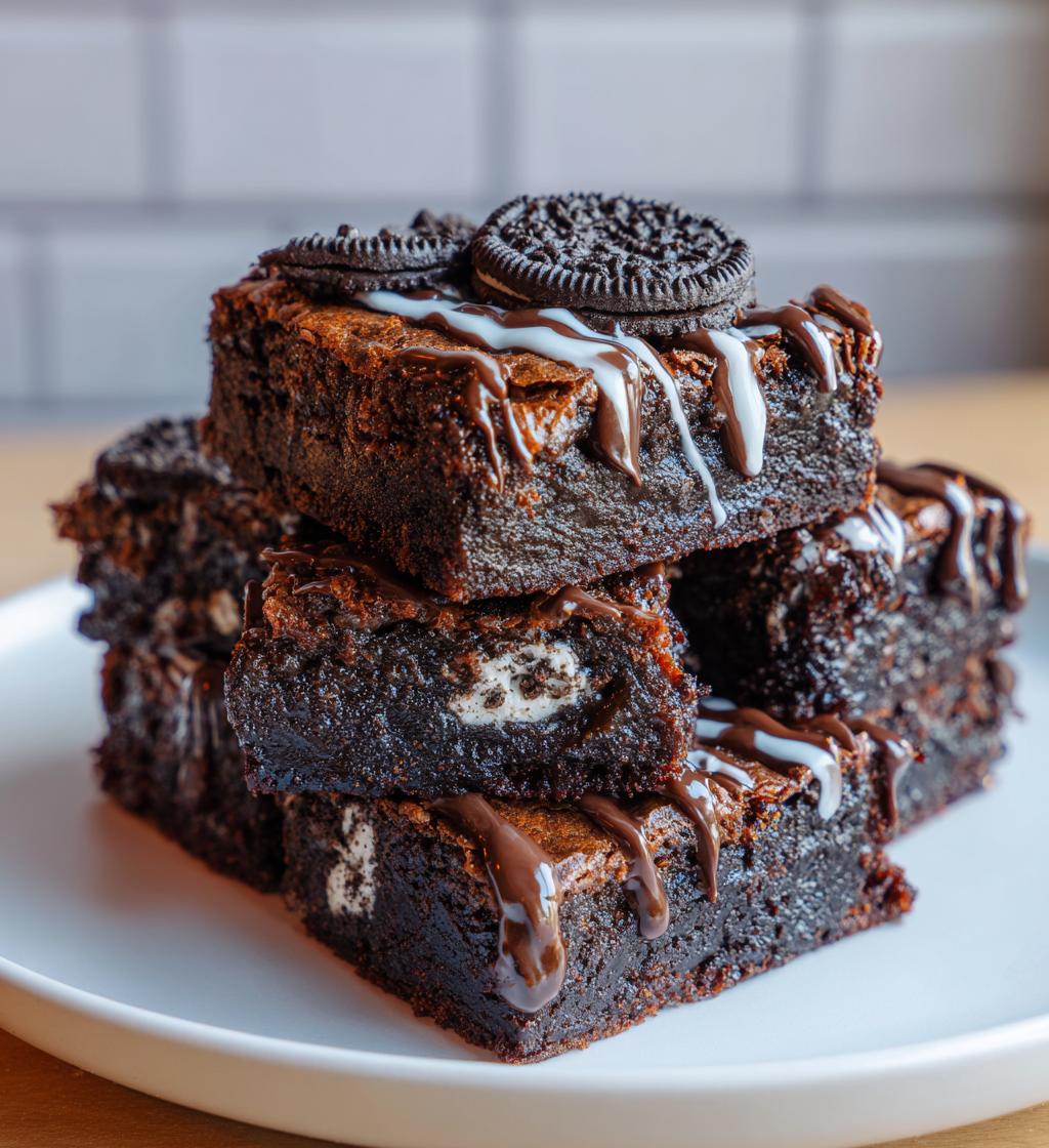 decadent oreo brownies - detail 1