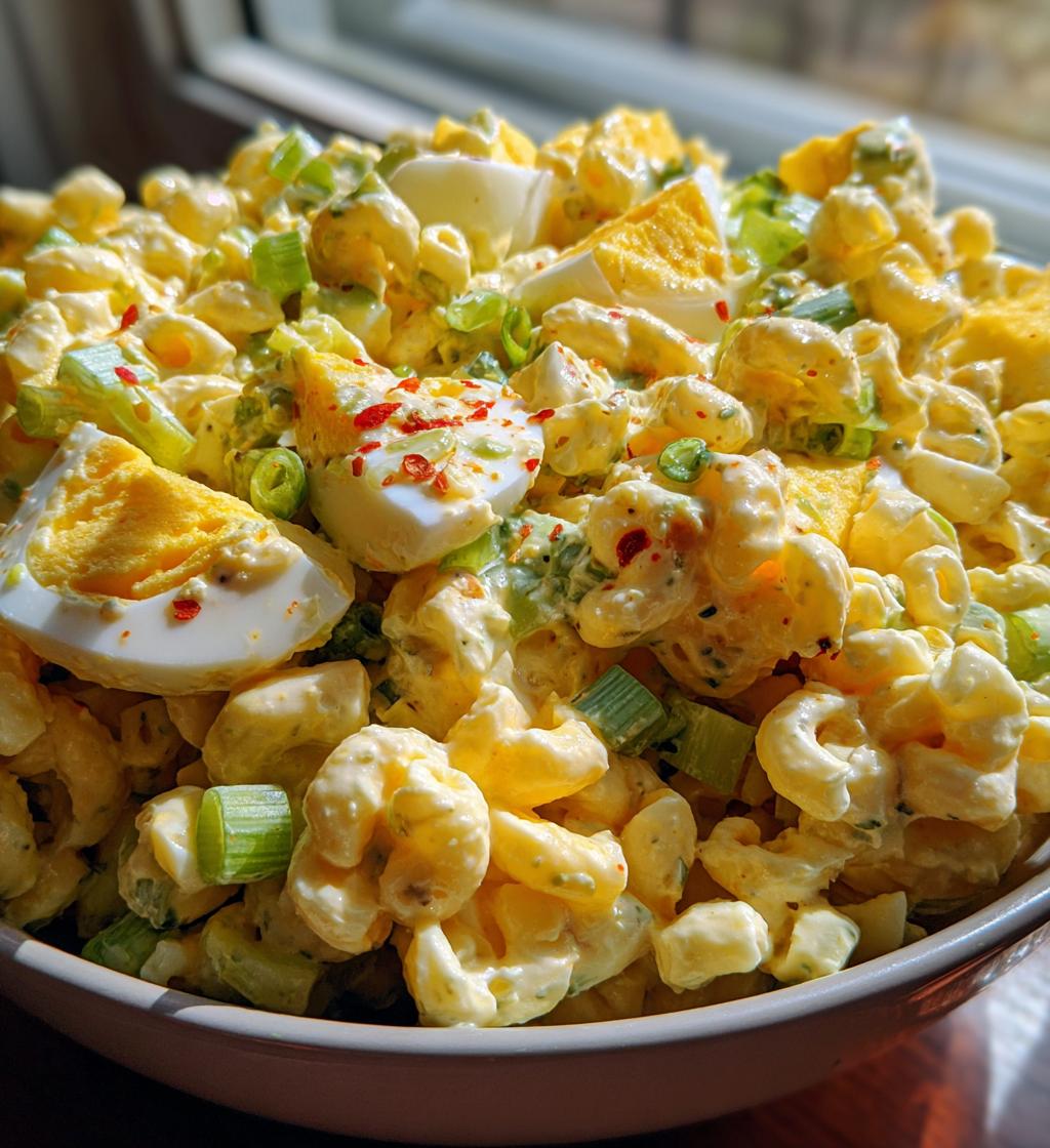 deviled egg macaroni salad - detail 1