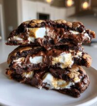 double chocolate smores cookies