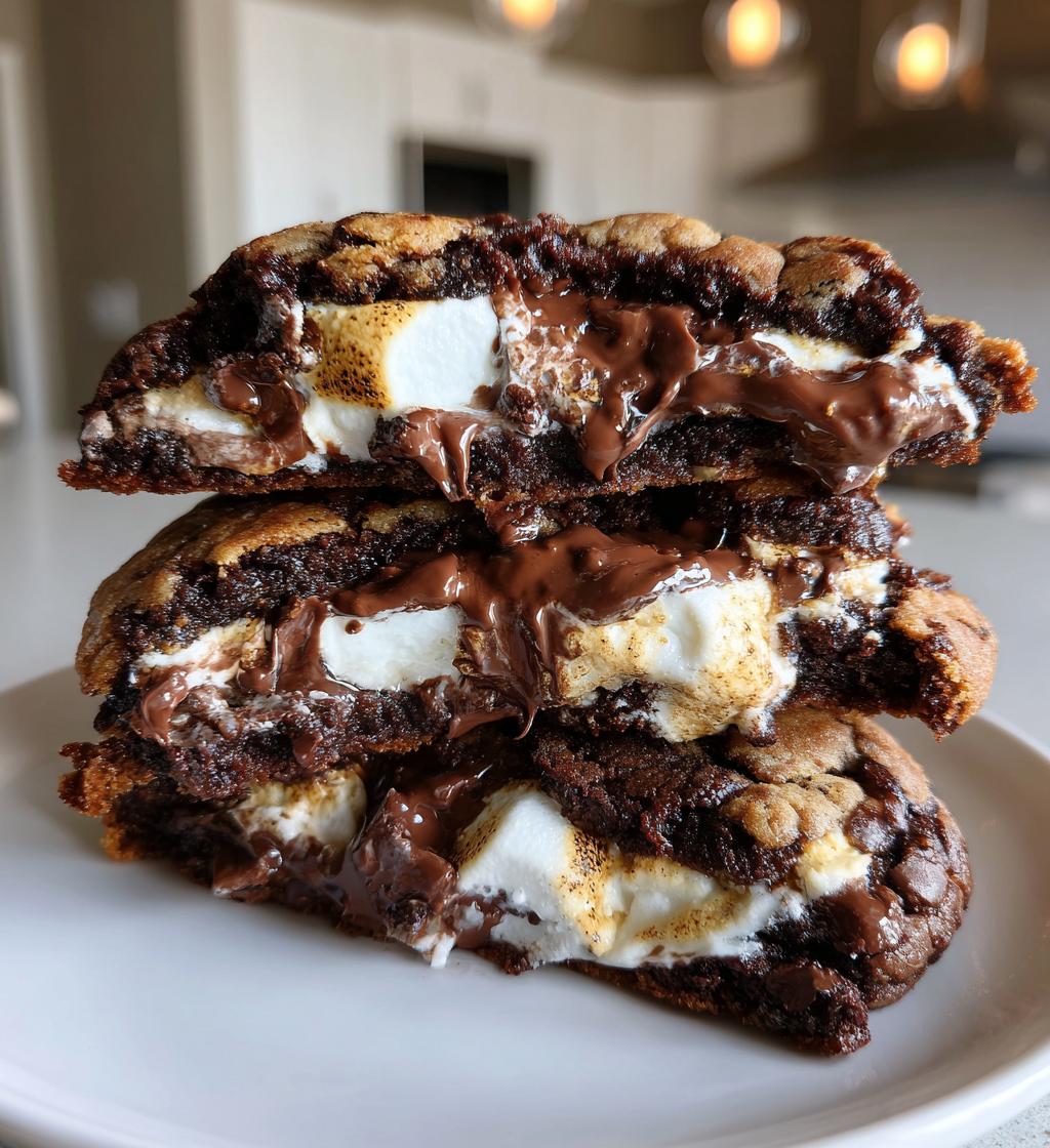 double chocolate smores cookies