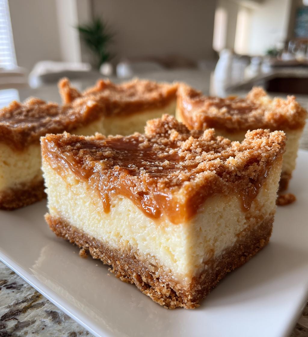dulce de leche cheesecake bars - detail 1