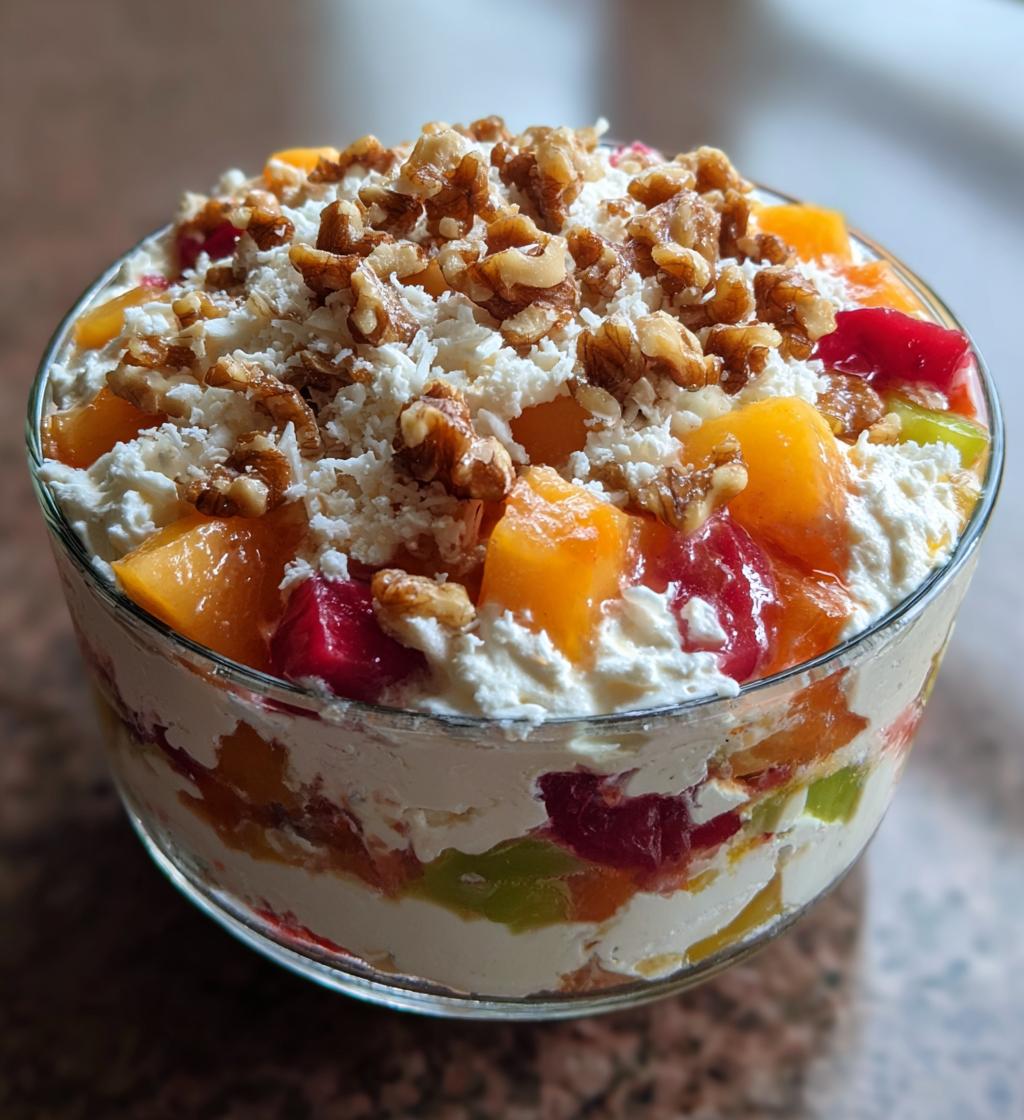easter fruit fluff salad - detail 1
