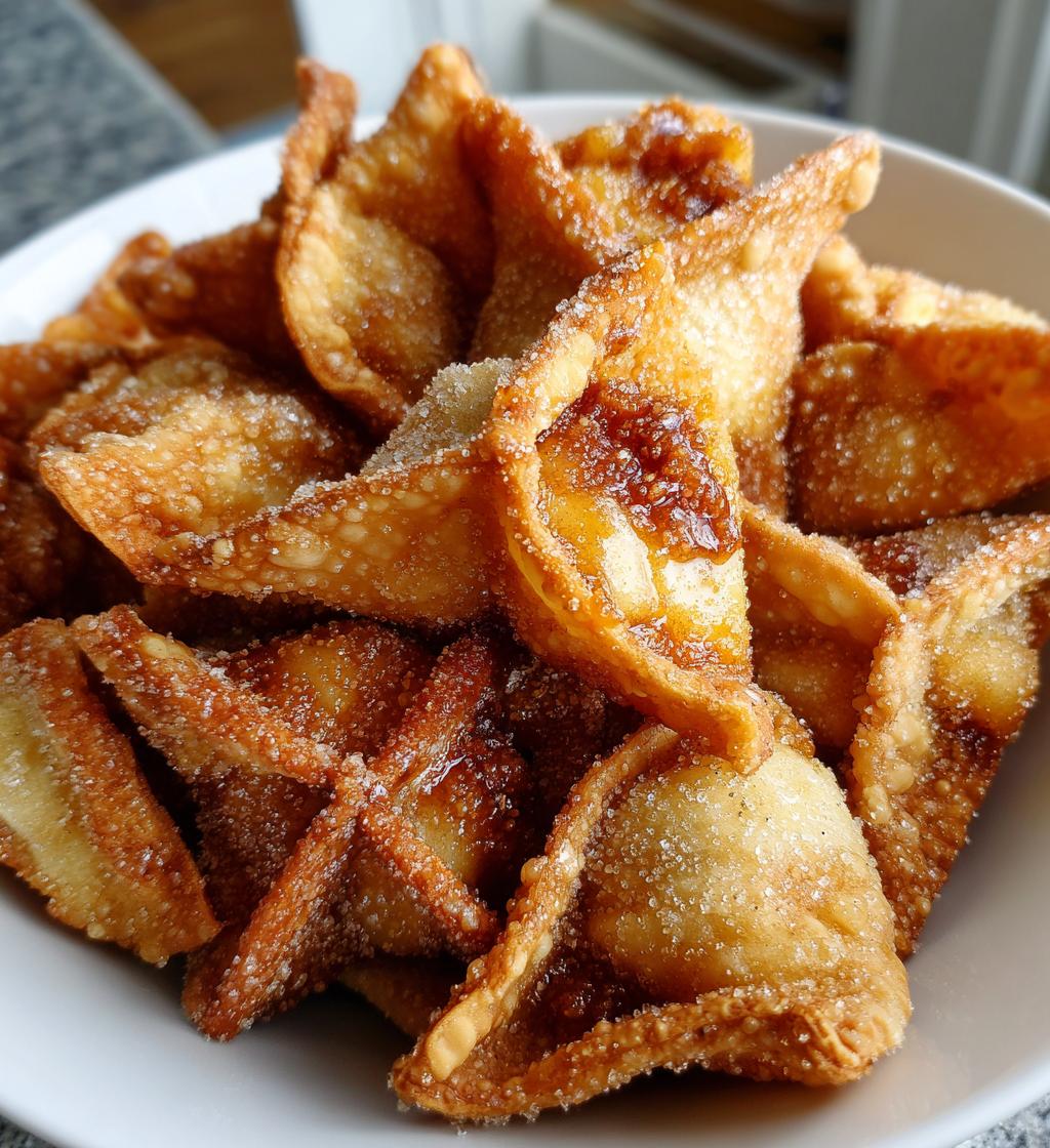 easy air fryer caramel apple wontons