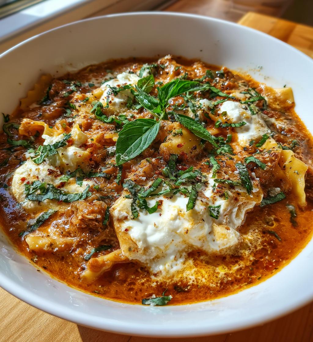 easy lasagna soup - detail 1