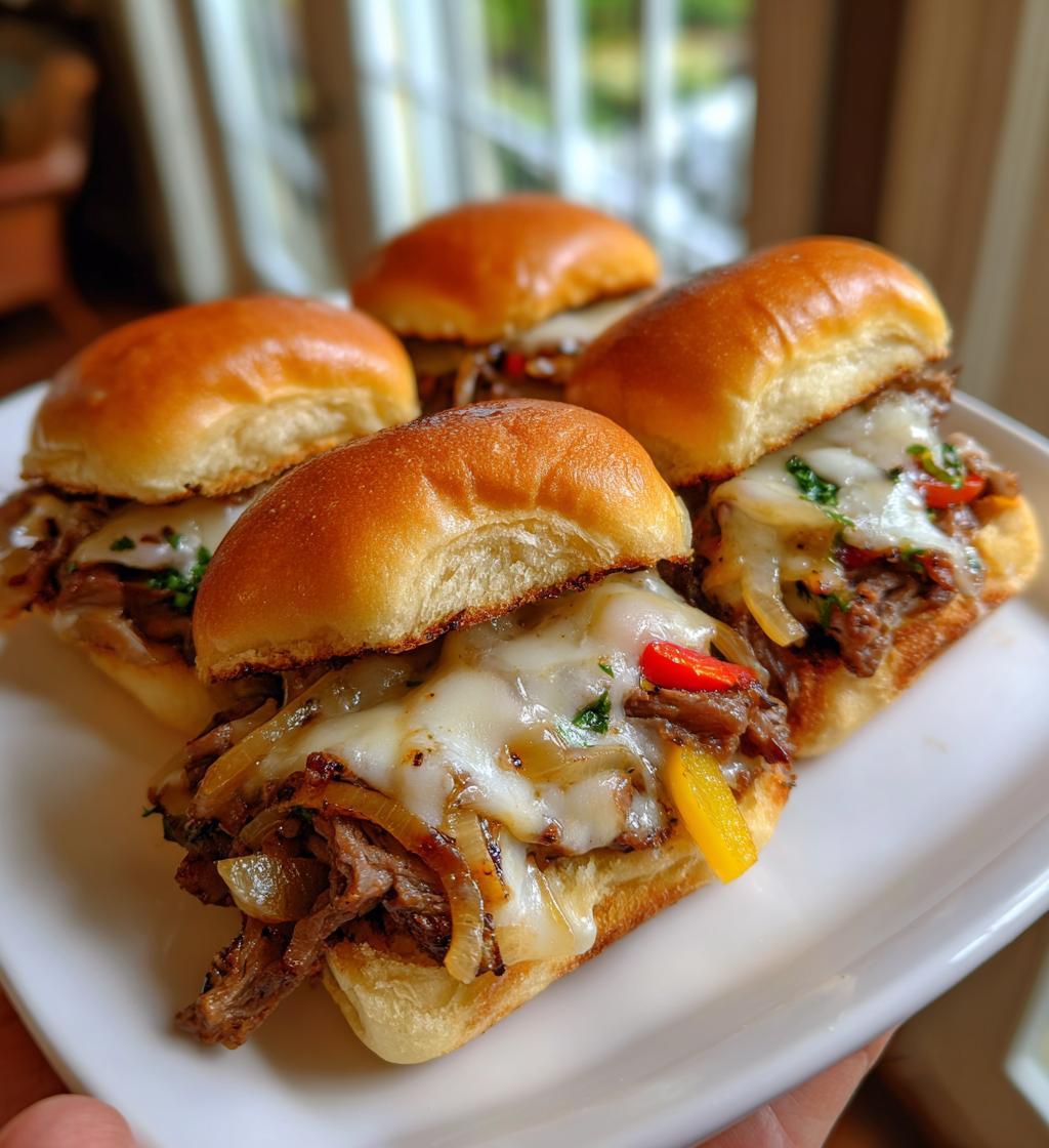 easy philly cheesesteak sliders - detail 1