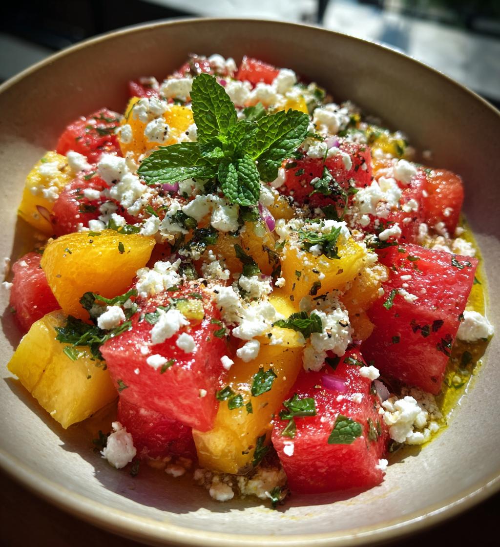 easy summer peach watermelon salad