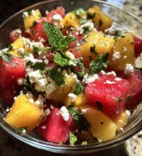 easy summer peach watermelon salad