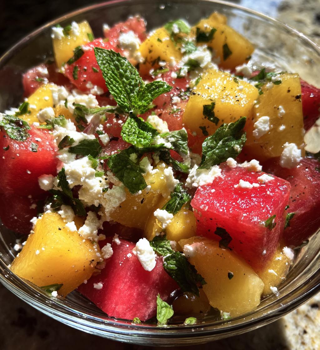 easy summer peach watermelon salad