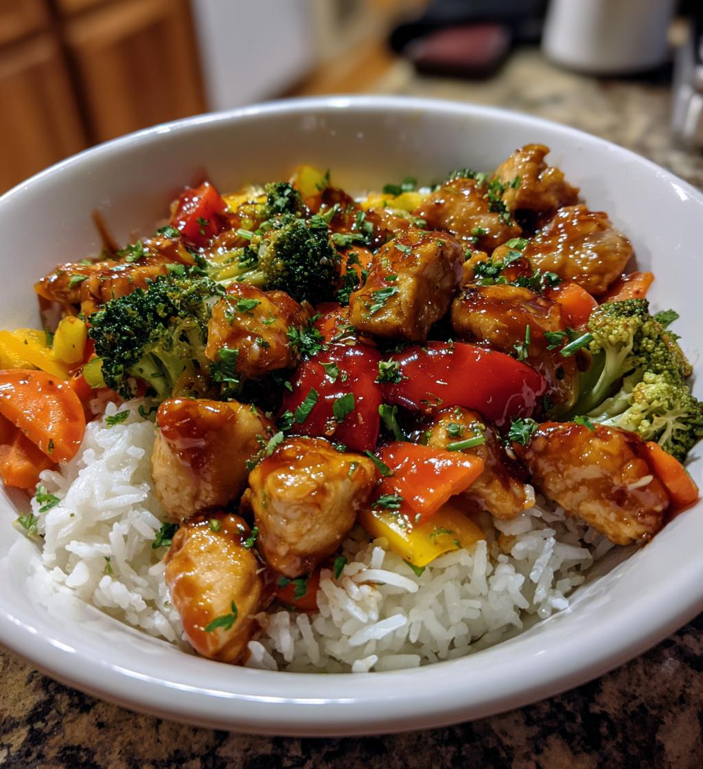 easy sweet chili chicken bowl recipe - detail 1