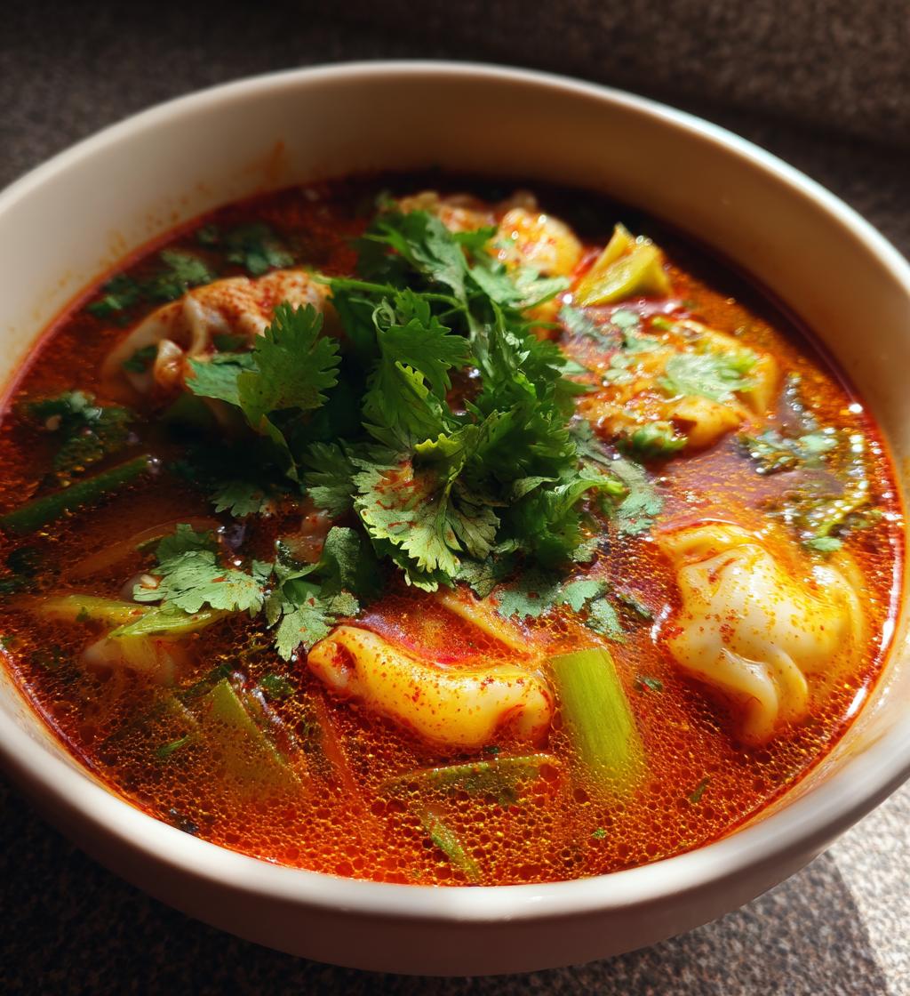 easy thai red curry dumpling soup