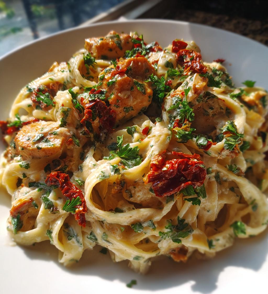easy tuscan garlic chicken bites sun dried tomato cajun alfredo pasta recipe