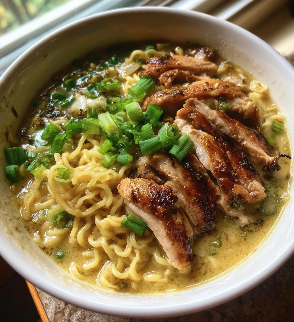fiery chicken ramen with creamy garlic sauce recipe - detail 1