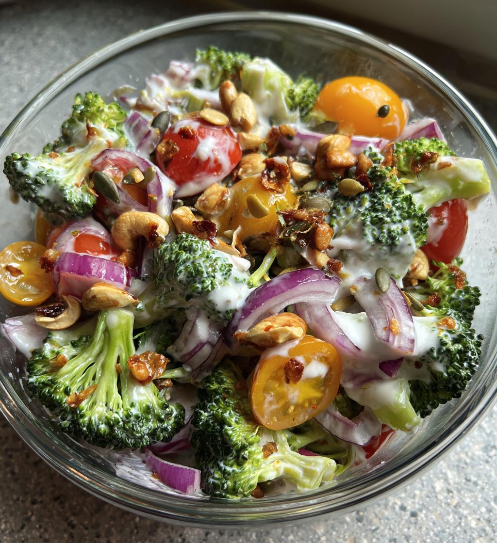 fresh crunchy broccoli salad - detail 1