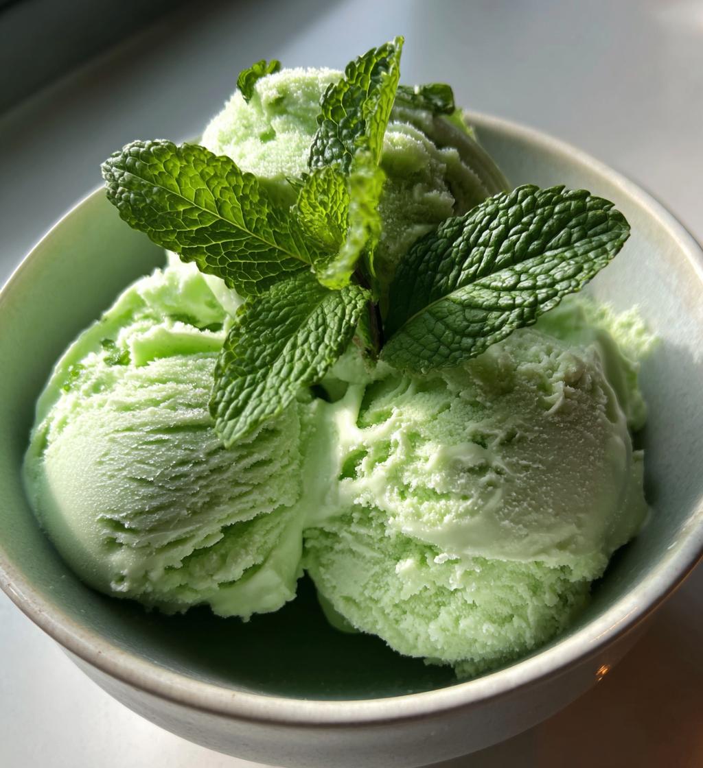 fresh mint ice cream - detail 1