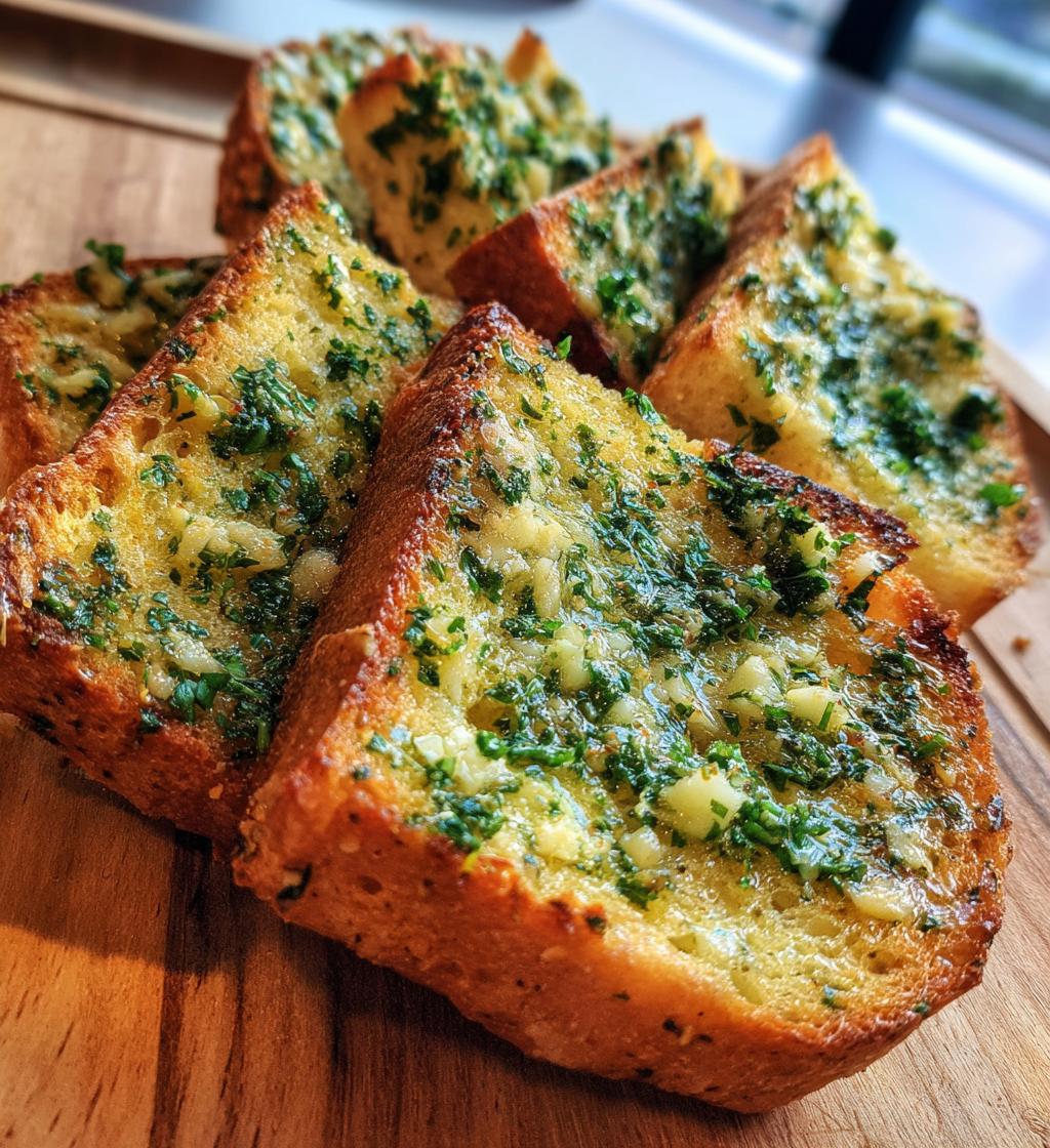 garlic bread with sliced bread