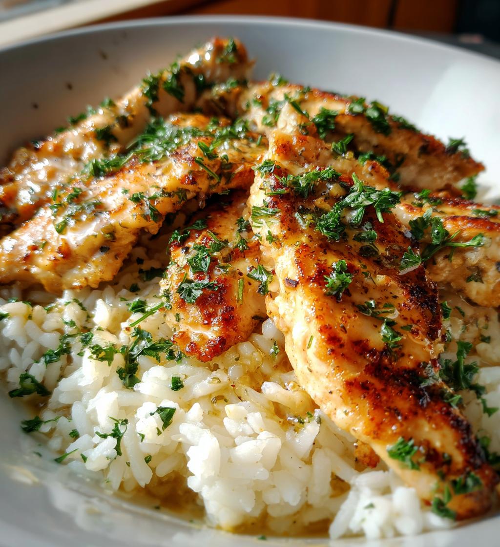 garlic butter chicken and rice