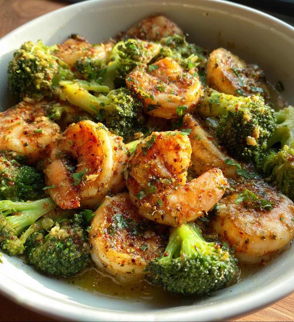 garlic butter shrimp and broccoli