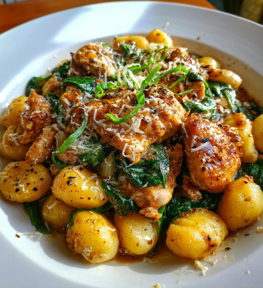 garlic chicken gnocchi skillet